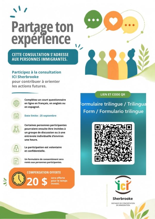 Une belle opportunité pour partager vos expériences!